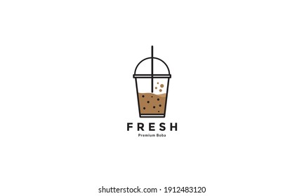modern chocolate drink fresh ice logo symbol vector icon graphic design illustration