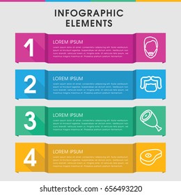 Modern chop infographic template. infographic design with chop icons includes beef. can be used for presentation, diagram, annual report, web design.