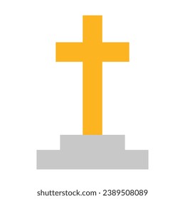 Modern Christian grave icon. Vector.