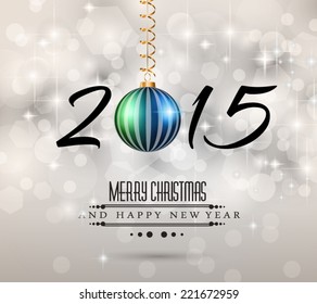 Modern Christmas Background with abstract geometric shapes for your 2015 Merry Christmas and Happy New Year Flyers, covers, posters and pages.