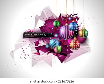 Fondo navideño moderno con formas geométricas abstractas para tu Feliz Navidad 2015 y Feliz Año Nuevo Volantes, portadas, afiches y páginas.