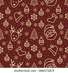 Modern Christmas background and seamless pattern for fabric, paper etc.