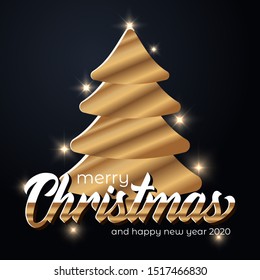 Modern Christmas Background with Stylish Ornament in Black Background