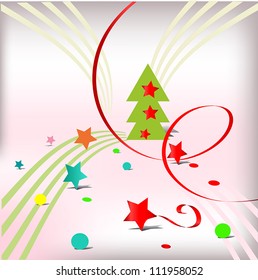 modern christmas background with tree