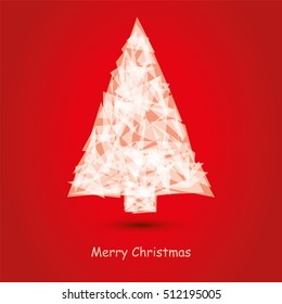 modern christmas background, christmas tree in low poly design, 