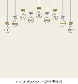 Modern Christmas balls on white background. Xmas decoration. Vector