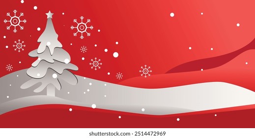 Banners de Natal modernos com cor vermelha