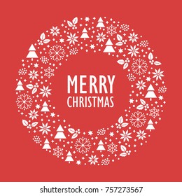 Modern Christmas Card. Merry Christmas Lettering