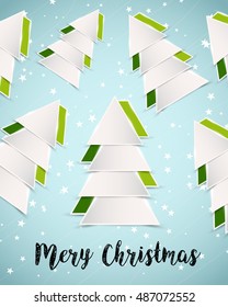 modern christmas card with treesp, greeting concept