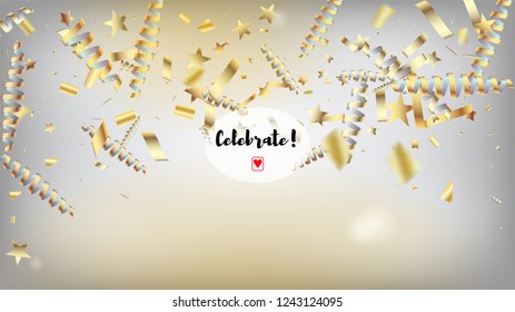 Modern Christmas Confetti Isolated Invitation Layout. Cool Platinum Christmas, New Year, Birthday Party Holiday Pattern. Horizontal Mystical Stardust Background. Christmas Confetti Isolated