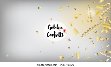 Modern Christmas Confetti Isolated Invitation Layout. Horizontal Mystical Sparkles Background. Cool Premium Christmas, New Year, Birthday Party Holiday Frame. Christmas Confetti Isolated