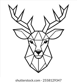 modern Christmas deer head vector featuring an abstract geometric pattern. perfect for holiday decorations, prints, and digital designs. ideal for festive and minimalist seasonal artwork.