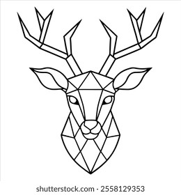 modern Christmas deer head vector featuring an abstract geometric pattern. perfect for holiday decorations, prints, and digital designs. ideal for festive and minimalist seasonal artwork.