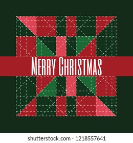 Modern Christmas greeting card design. Creative tartan vector illustration. Geometric art. Festive wallpaper.