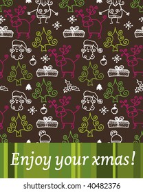 Modern christmas greetings card in vector