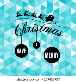 Modern  Christmas greetings with triangle pattern background