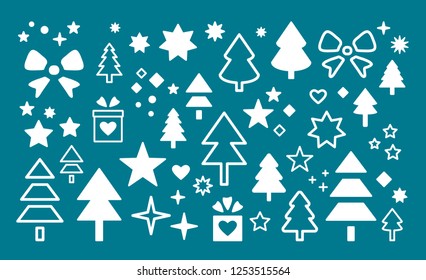 Modern Christmas Icon Set