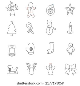 Modern Christmas Icon Set, vector