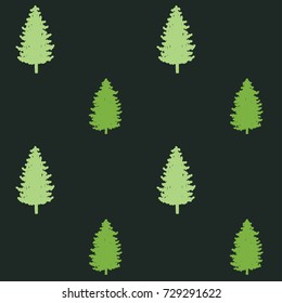 modern christmas pattern. new year hand drown firs wrapping paper design, winter holiday decoration, christmas green trees modern background