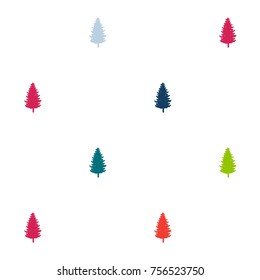 modern christmas pattern. new year hand drown firs paper, winter holiday decoration, red, blue, green, navy, purple christmas trees seamless background