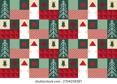 Fondo sin fisuras de patrón de Navidades modernas. Vector.