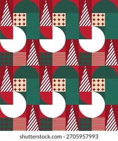 Moderno Natal Padrão Sem Costura Fundo. Vetor.