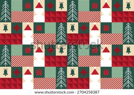 Modern Christmas Pattern Seamless Background. Vector.