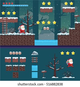 Modern Christmas Santa Adventure Game User Interface And Assets - Level 1