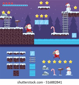 Modern Christmas Santa Adventure Game User Interface and Assets - Level 2