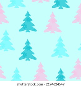 Modern Christmas Seamless Vector patterns, cute christmas trees, gifts pattern  Doodles. Seamless colorful winter pattern on black background. Vector illustration.