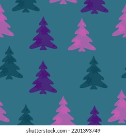 Modern Christmas Seamless Vector patterns, cute christmas trees, christmas gifts pattern  Doodles. Seamless colorful winter pattern on black background. Vector illustration.