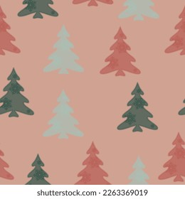 Modern Christmas Seamless Vector patterns, cute christmas trees, christmas gifts pattern  Doodles. Seamless colorful winter pattern on black background. Vector illustration.