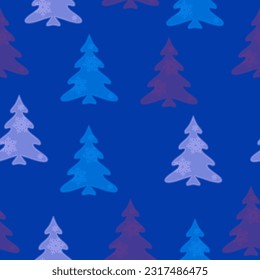 Patrones modernos de vectores de Navidad sin foco, lindos árboles de navidad, regalos de navidad. Muchos abetos. Papel pintado decorativo, bueno para imprimir. Feliz Año Nuevo. Tiempo de invierno