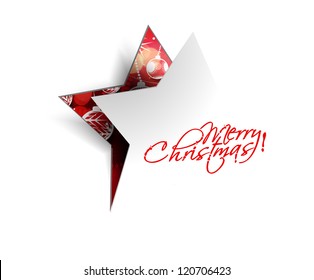 Modern christmas star peel off design, eps10 vector illustration