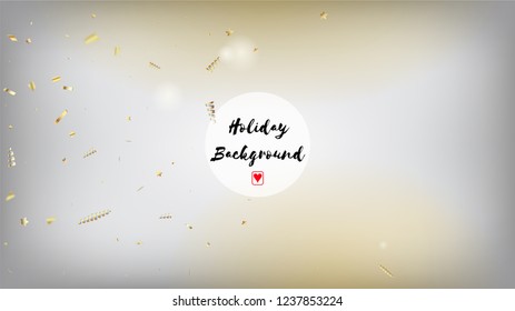 Modern Christmas Tinsel Confetti, Falling New Year Gold. Cool Platinum Christmas, New Year, Birthday Party Holiday Banner. Horizontal Lights Particles Background. Gold Christmas Tinsel Confetti