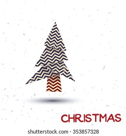 Modern christmas tree with abstract pattern in vector