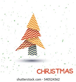 Modern christmas tree with abstract pattern in vector