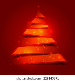 Modern christmas tree background with holy lights