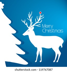 Modern christmas tree background, vector illustration