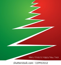 Modern christmas tree background, vector illustration