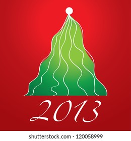 Modern christmas tree background, vector illustration