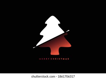 Modern christmas tree background, vector illustration