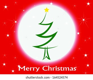 Modern christmas tree in the Christmas card