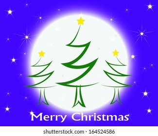 Modern christmas tree in the Christmas card