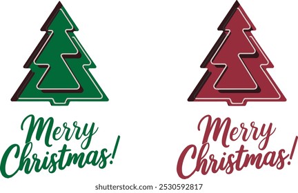 Modern Christmas tree for Christmas Card vector art and illustration