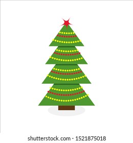 Modern Christmas tree. Different flat design. Vector illustration