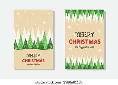 Modern Christmas tree. Greeting card design. Collection.Vector illustration