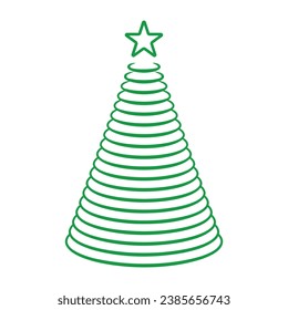 Modern Christmas tree icon symbol line art. vector illustration