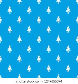 Modern christmas tree pattern vector seamless blue repeat for any use