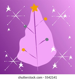 Modern christmas tree with stars